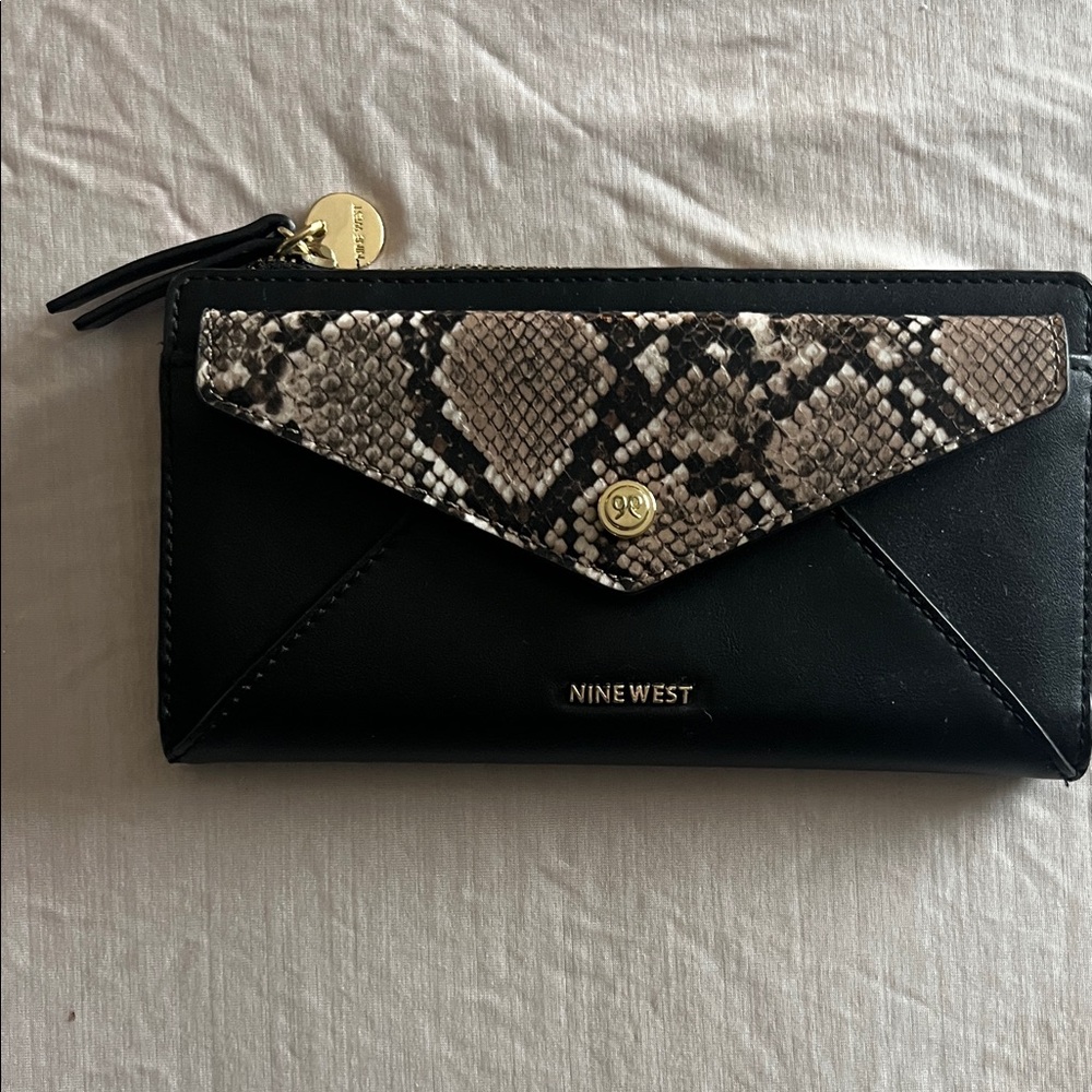 Nine West Black and Snake Pattern Wallet
